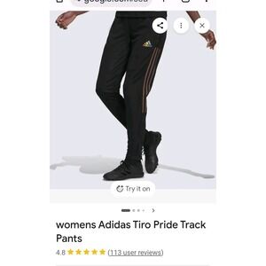 Womens Adidas Tiro Pride Black Soccer Track Pants XL Rainbow